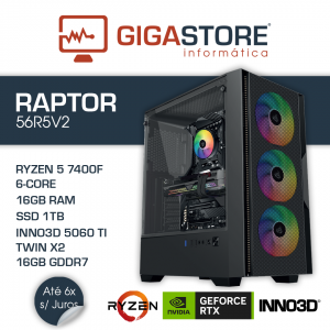Desktop Gaming RAPTOR-56R5V2 RYZEN 5 7400F 16GB RAM 1TB SSD W11